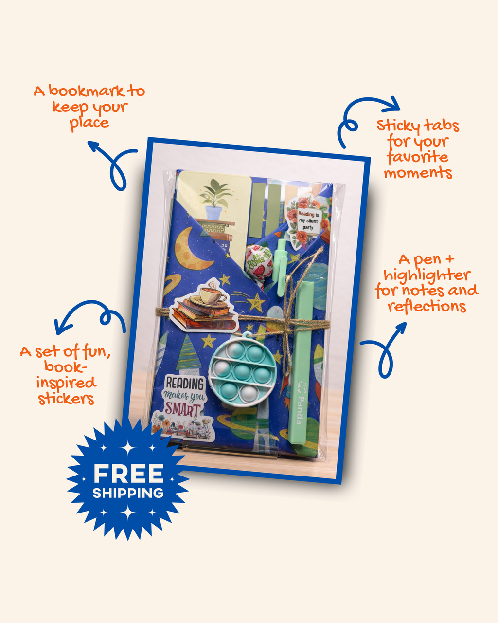 Blind Date with a Book - New Books with Bookmark, Pen, Highlighter, Bookish Stickers, Annotation Tabs, & other goodies - Fun Reading Experience